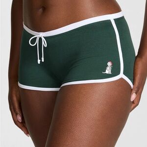 Victoria Secret PINK COTTON DORM BOYSHORT PANTY XL Dark Green
